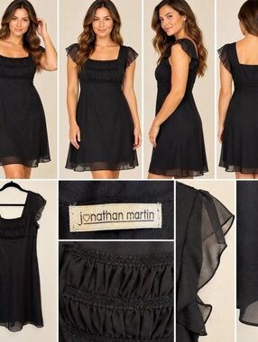 Jonathan Martin Black Mini Dress Like New